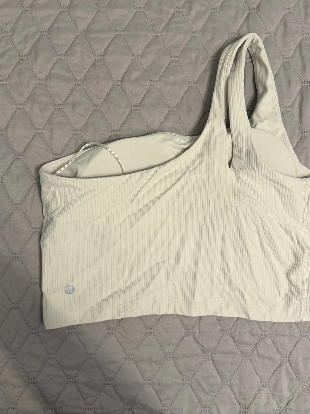 Lululemon Ribbed Nulu Asymmetrical Yoga Tank Top Off White - Size 10